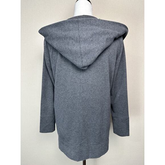 ANN TAYLOR LOFT Cardigan XS Open Front Hooded Cotton Blend Gray Classic - Picture 9 of 16